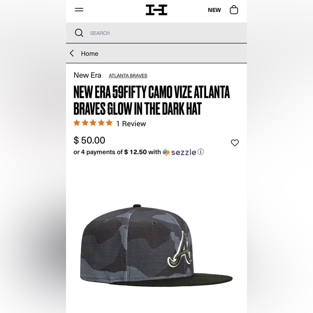 NEW ERA 59FIFTY CAMO VIZE ATLANTA BRAVES GLOW IN THE DARK HAT